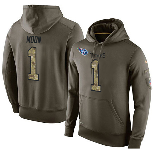 NFL Nike Tennessee Titans #1 Warren Moon Green Salute To Service Men's Pullover Hoodie